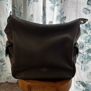 Coach Gray Leather and Suede Pennie bag